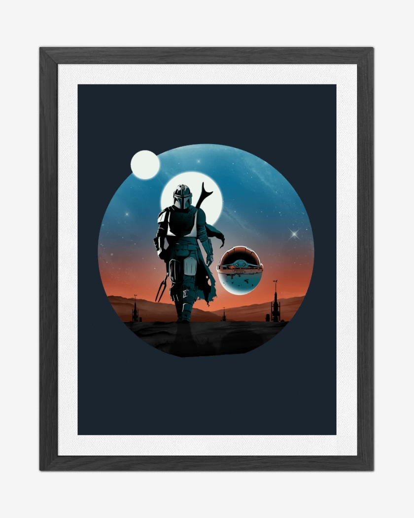 Cuadro decorativo El Mandalorian y el Yodita