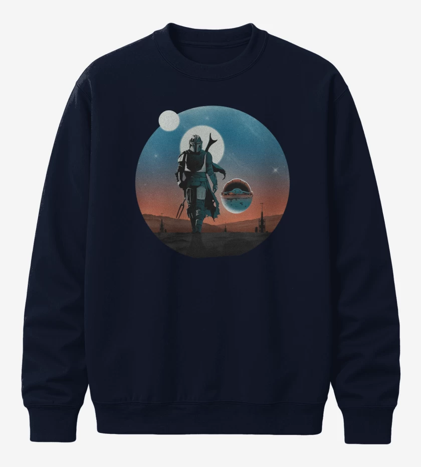 Poleron polo Azul Marino de El Mandalorian y el Yodita