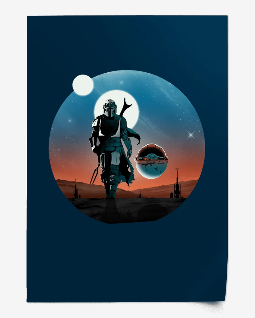 Print El Mandalorian y el Yodita