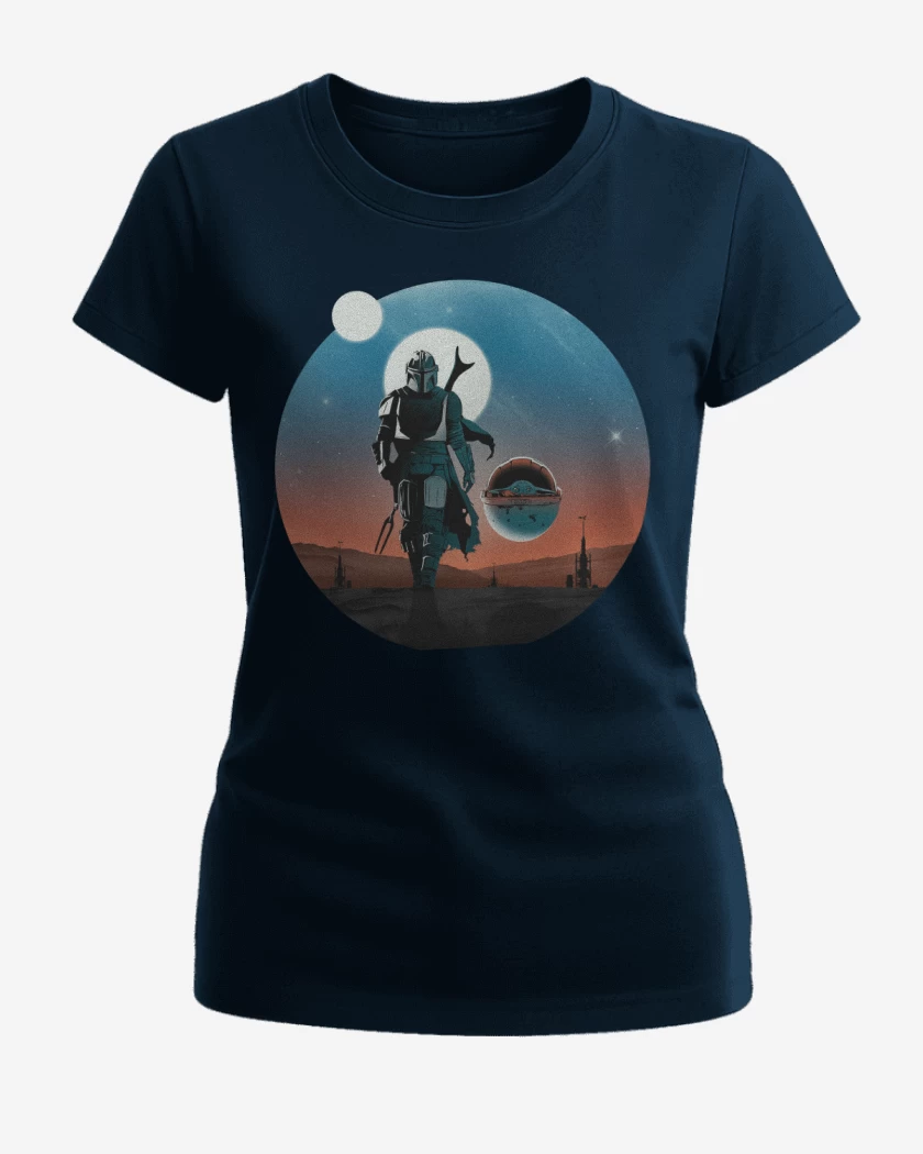 Polera de Mujer Azul Marino de El Mandalorian y el Yodita
