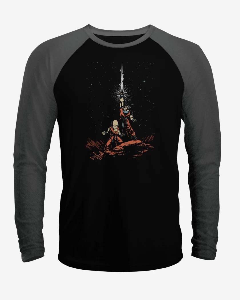 Polera Raglan Negro / Negro Heather de Los amigos