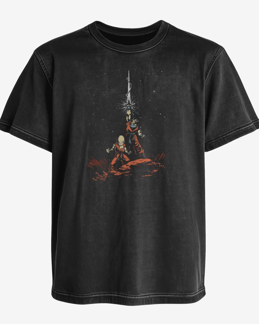 Polera desgastada Negro de Los amigos