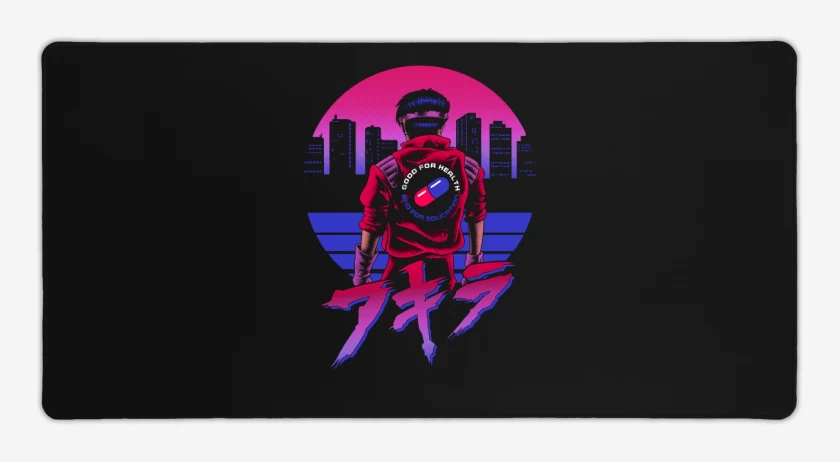 Mouse pad Gamer Negro de Retro Akira