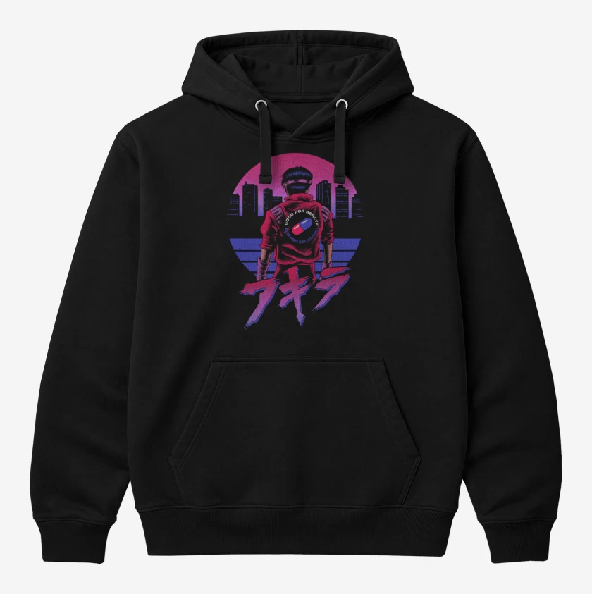 Polerón Canguro Negro de Retro Akira