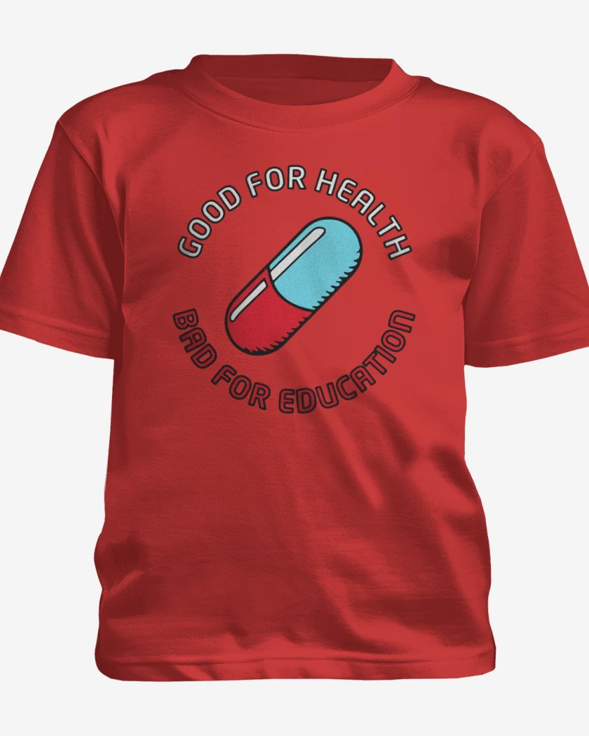 Polera de niño Rojo de Good for heatlh Bad for education