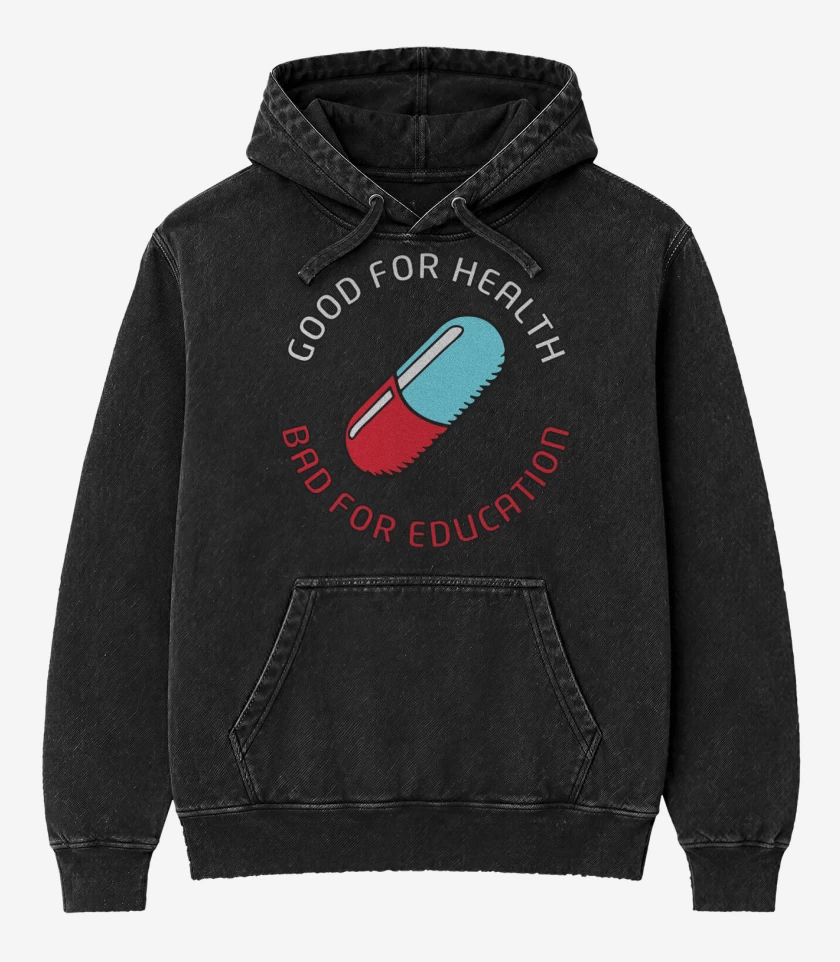 Poleron Canguro Acid Wash Good for heatlh Bad for education