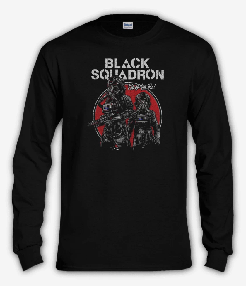 Polera manga larga Negro de Black squadron