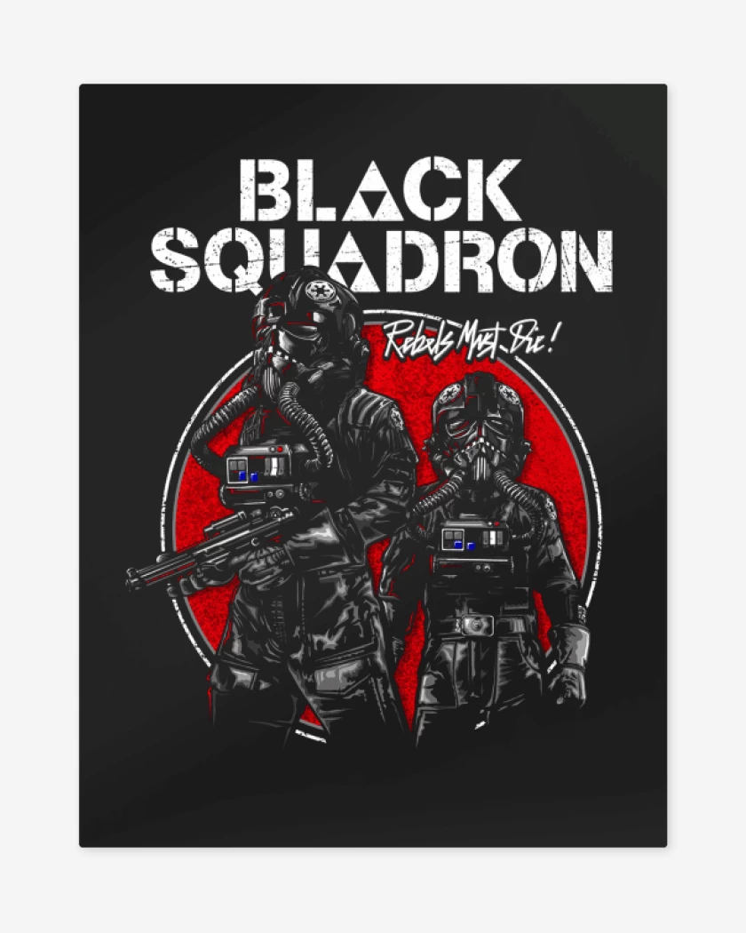 Print metalico Negro de Black squadron