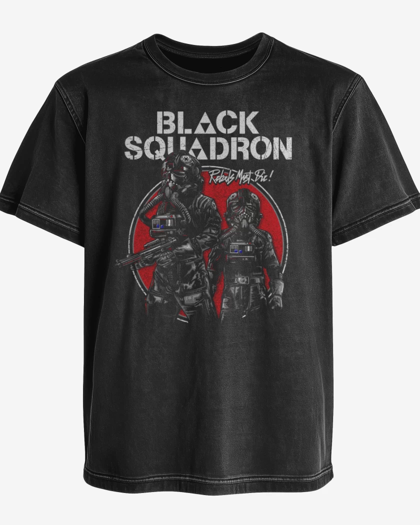 Polera desgastada Black squadron