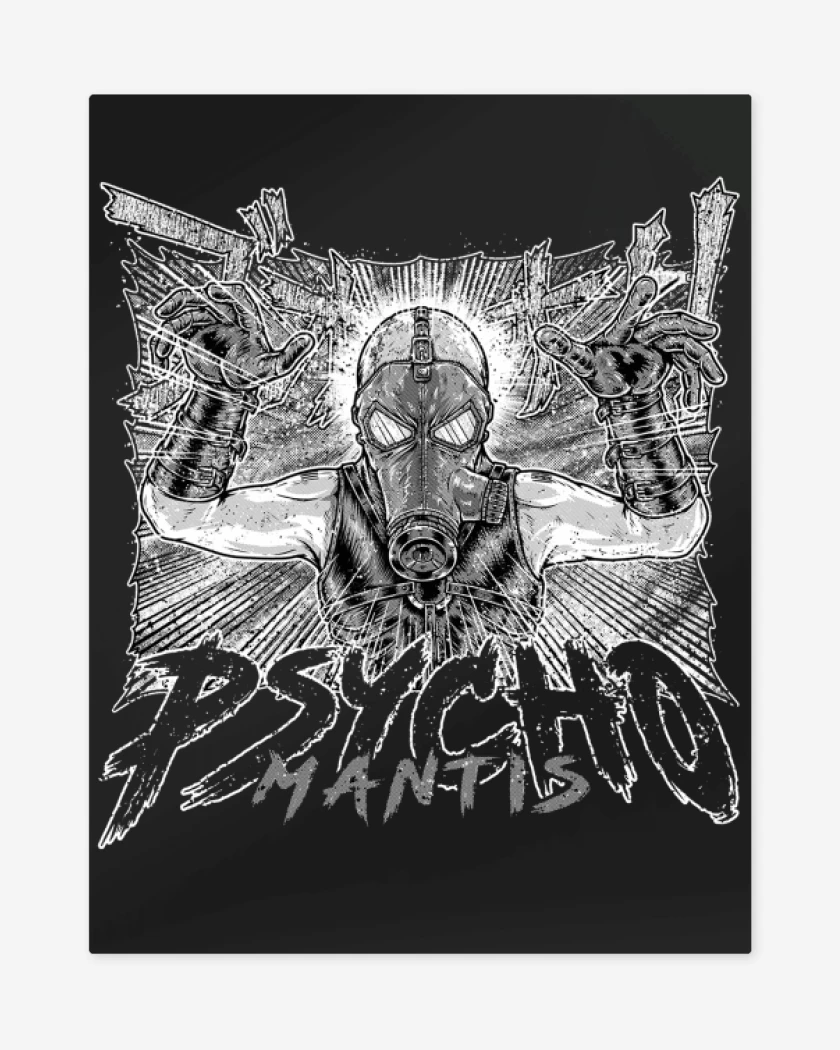 Print metalico Negro de Psycho mantis
