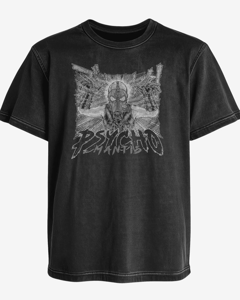 Polera desgastada Negro de Psycho mantis