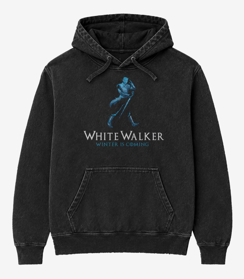 Poleron Canguro Acid Wash Negro de Johnny White Walker