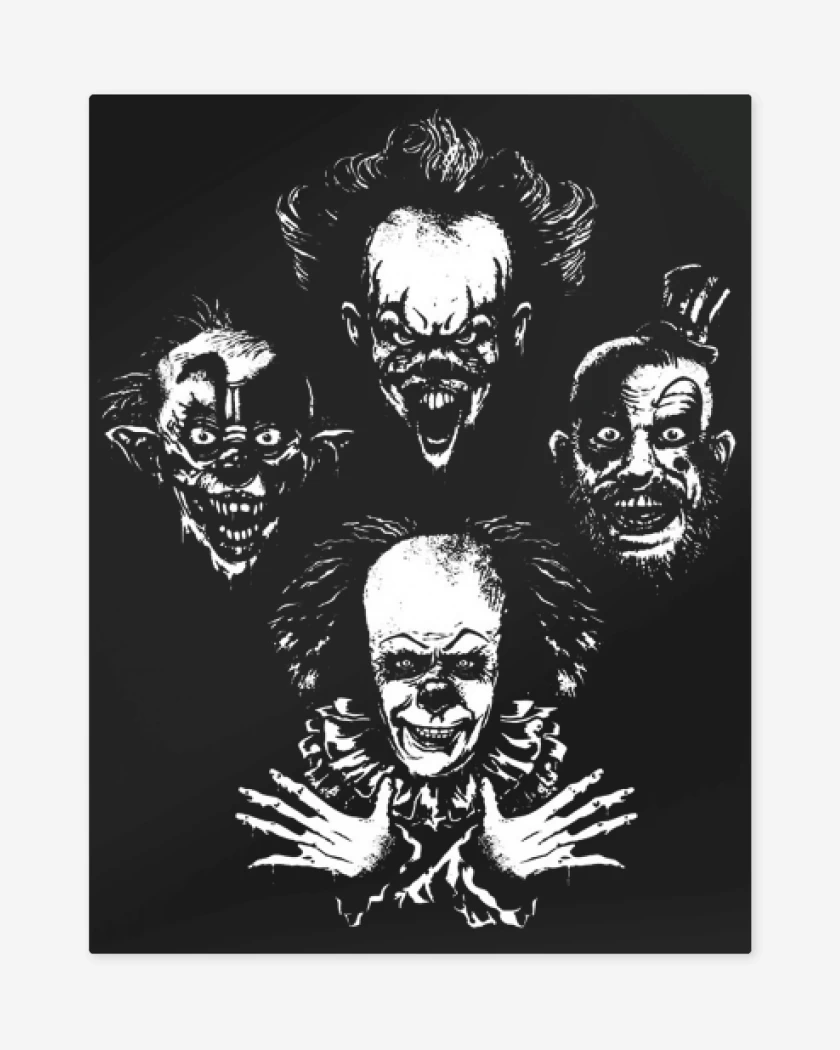 Print metalico Negro de Evil clown rhapsody