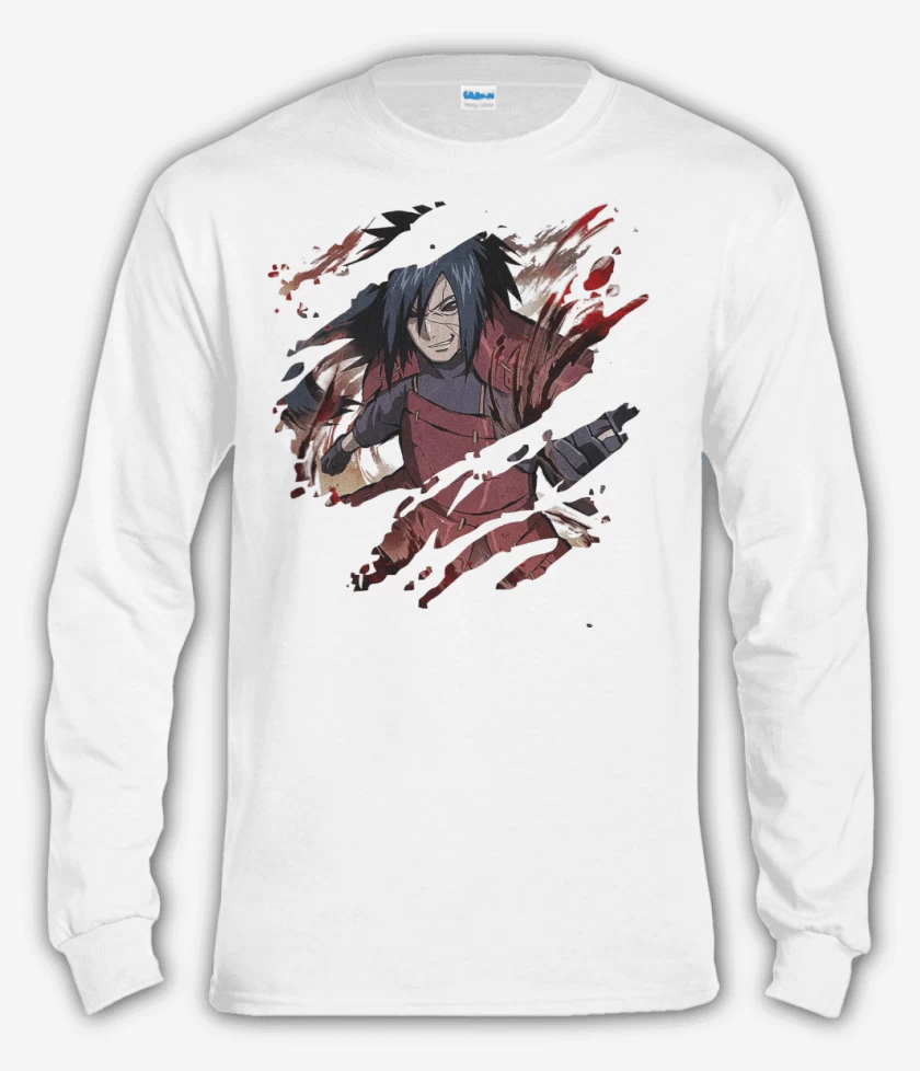 Polera manga larga Blanco de Madara Uchiha
