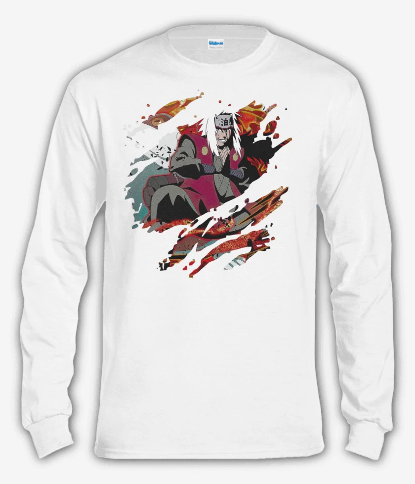 Polera manga larga Blanco de Jiraiya
