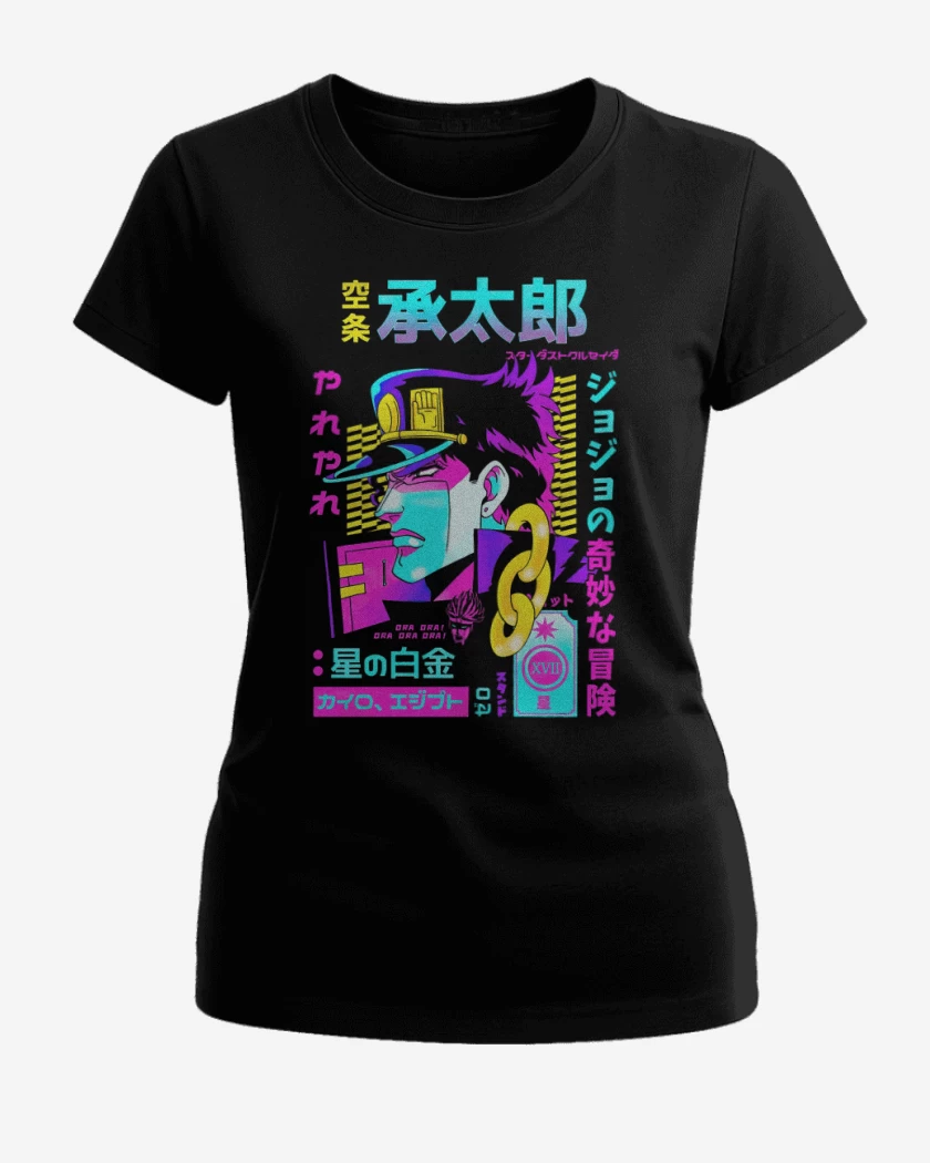 Polera de Mujer Negro de Jotaro Stardust Crusaders