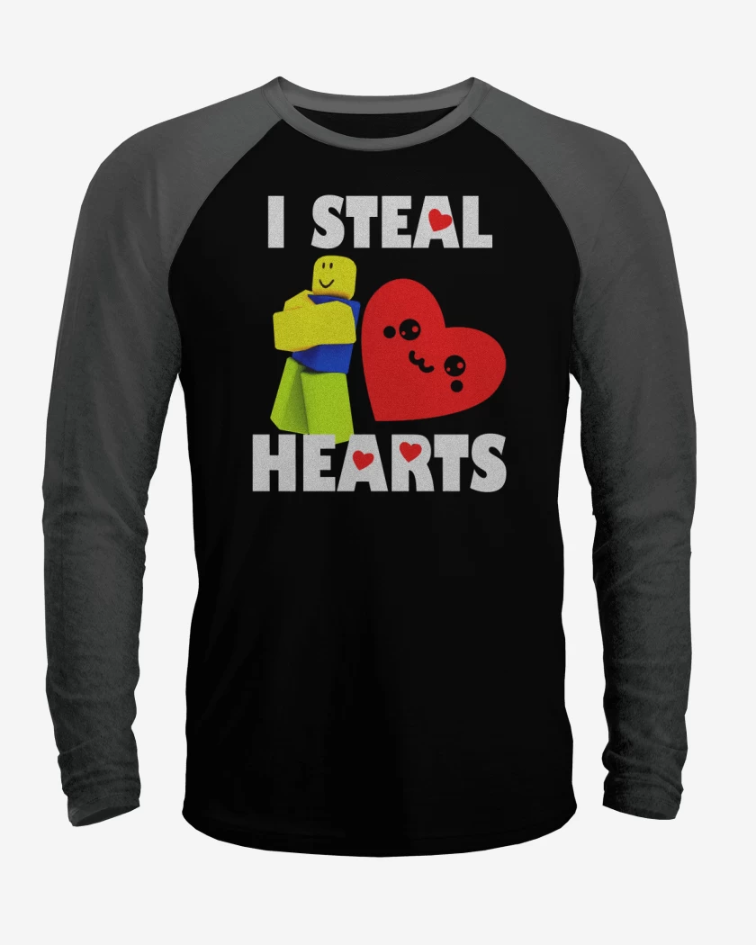 Polera Raglan Negro / Negro Heather de I steal hearts
