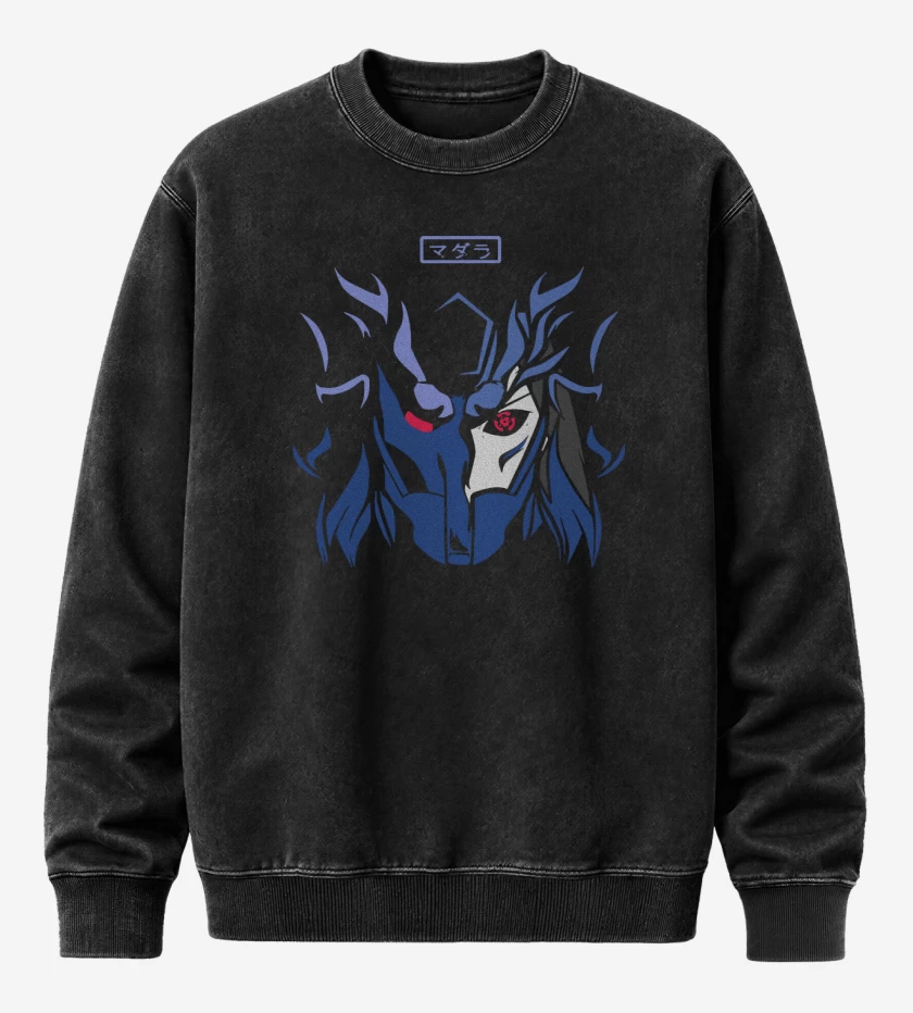 Poleron Polo Acid Wash Negro de Susanoo Madara Uchiha