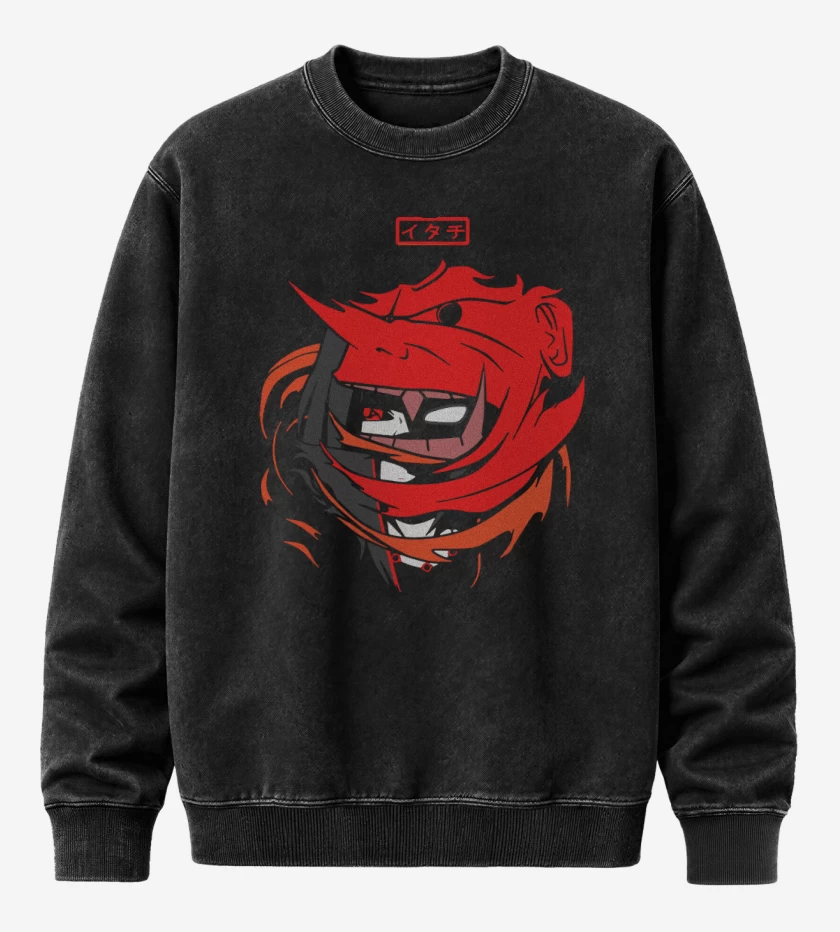 Poleron Polo Acid Wash Negro de Susanoo Itachi