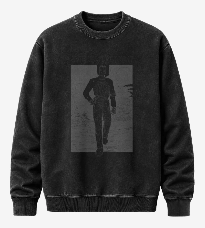 Poleron Polo Acid Wash Negro de Androide N°17