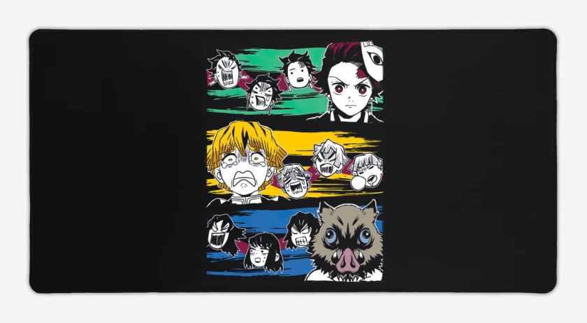 Mouse pad Gamer Negro de Demon Slayer 4
