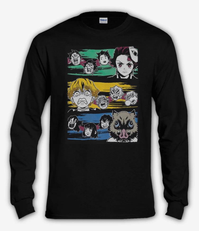 Polera manga larga Negro de Demon Slayer 4