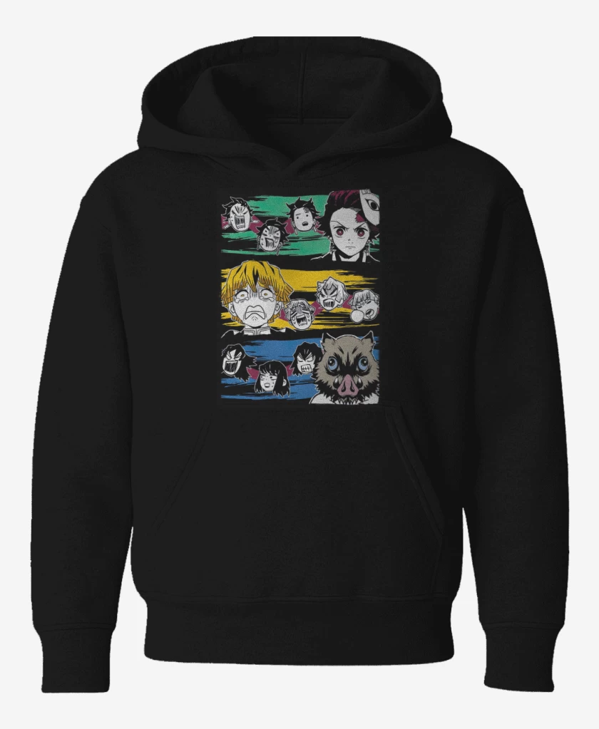 Poleron de niño Negro de Demon Slayer 4