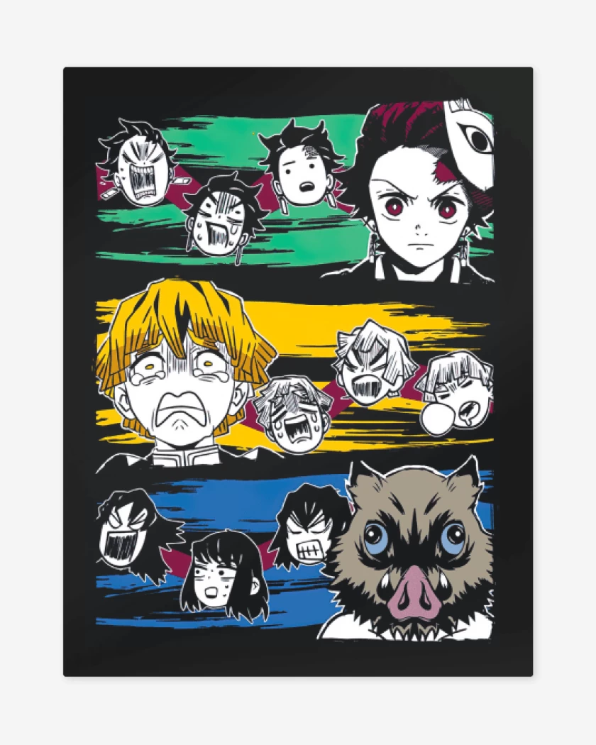 Print metalico Negro de Demon Slayer 4