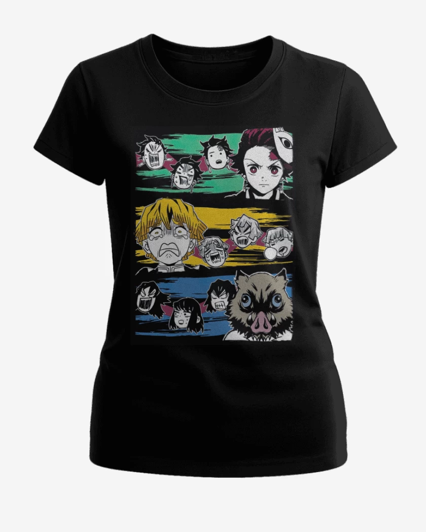 Polera de Mujer Negro de Demon Slayer 4