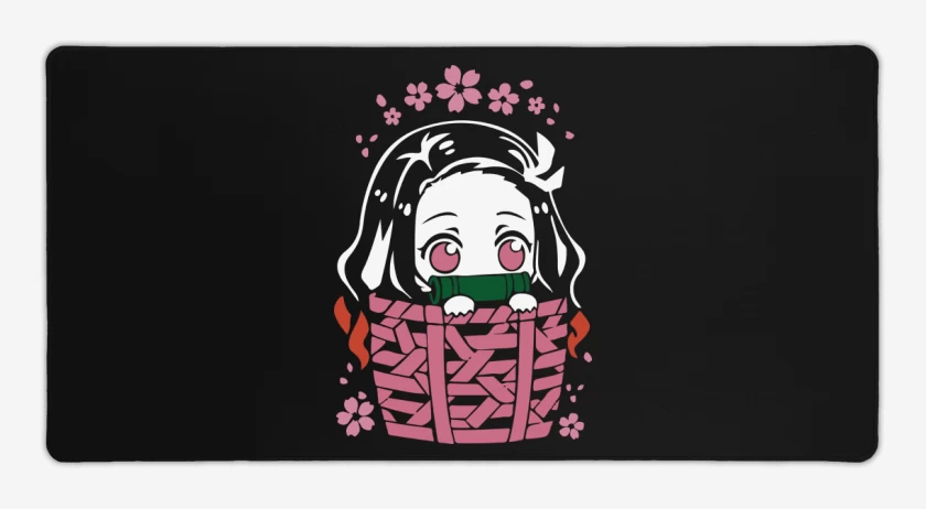 Mouse pad Gamer Negro de Nezuko de Bolsillo