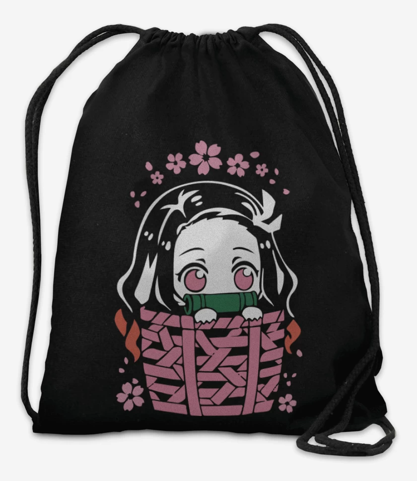 Mochila Negro de Nezuko de Bolsillo