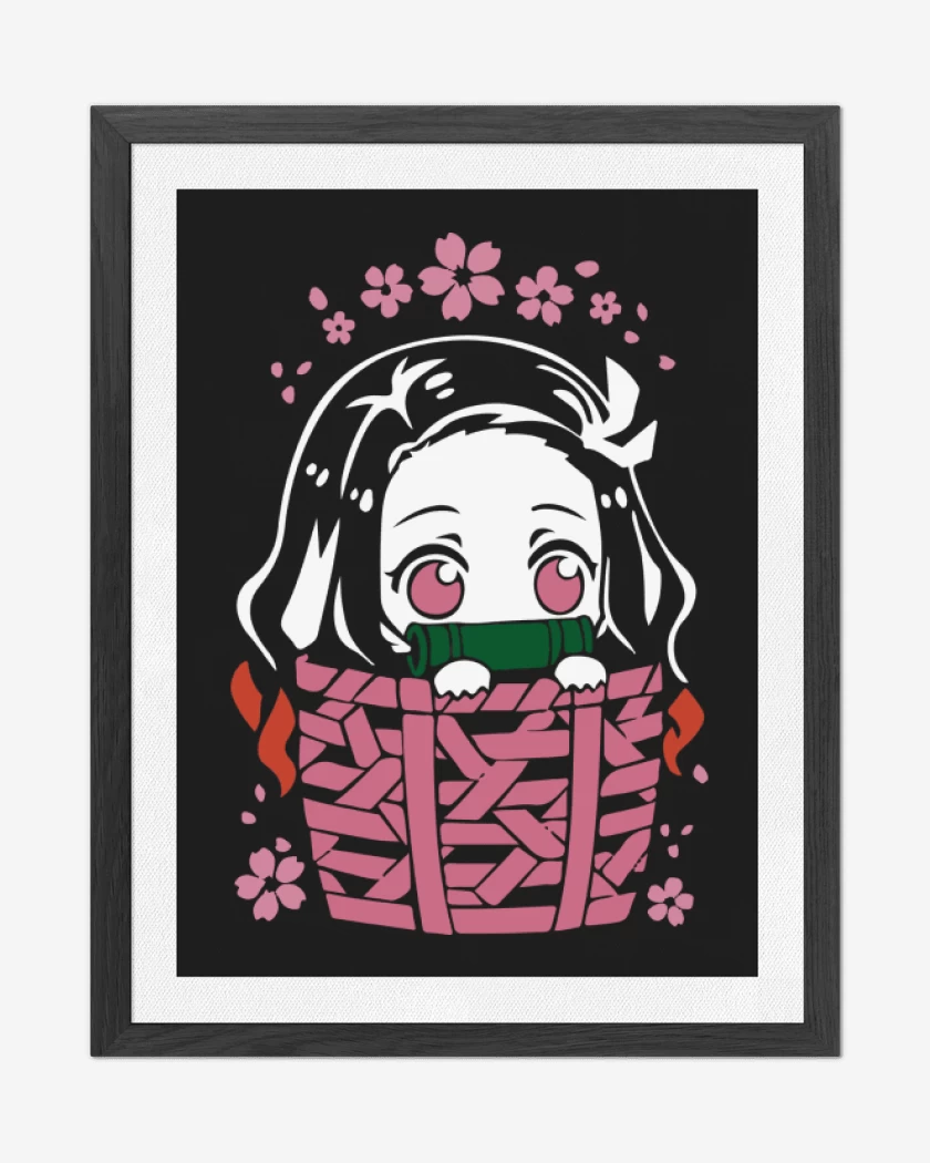 Cuadro decorativo Negro de Nezuko de Bolsillo