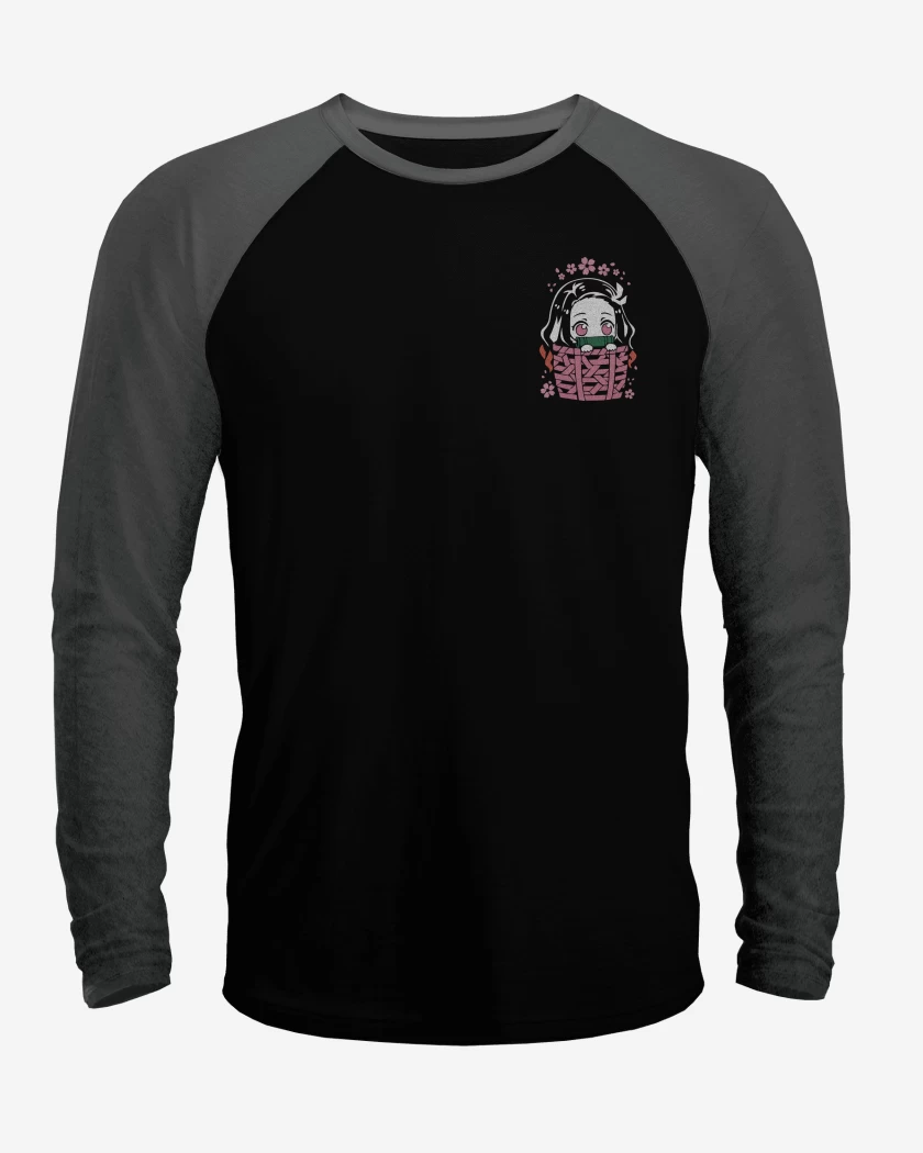 Polera Raglan Nezuko de Bolsillo
