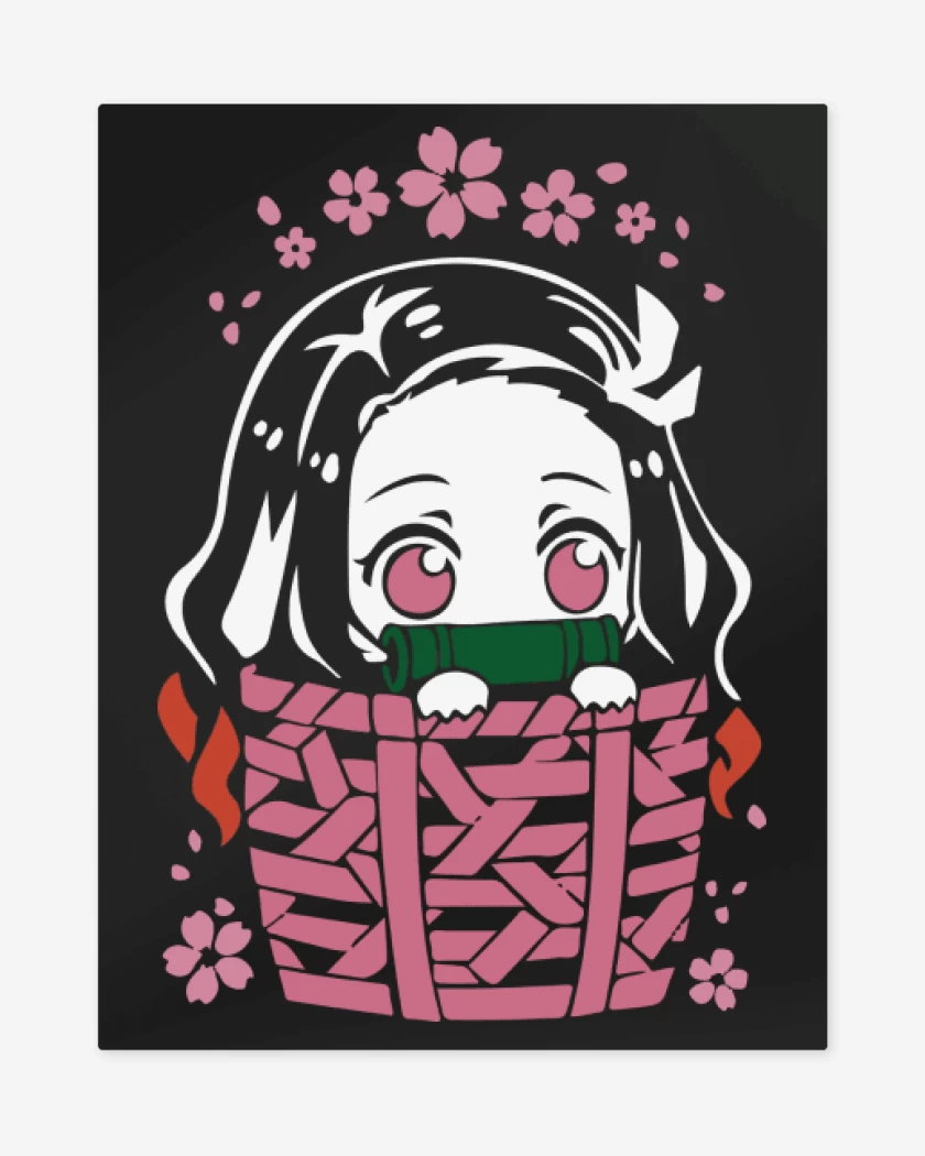 Print metalico Negro de Nezuko de Bolsillo