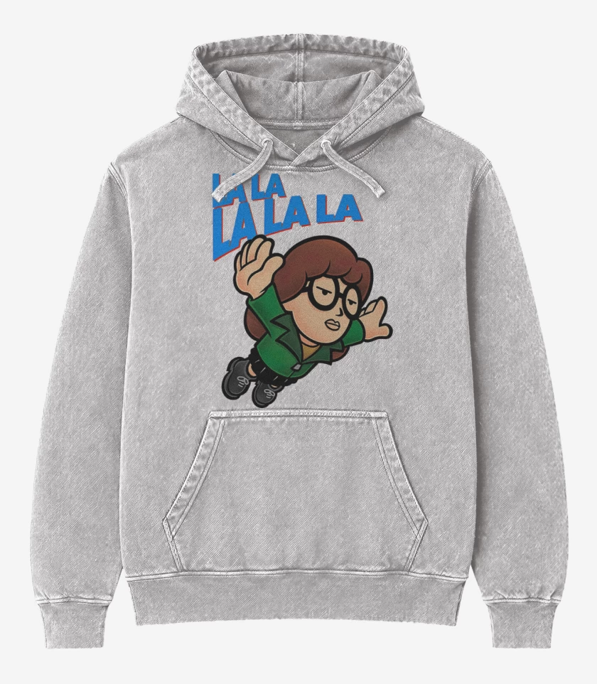 Poleron Canguro Acid Wash Gris Melange de Super Daria Bross