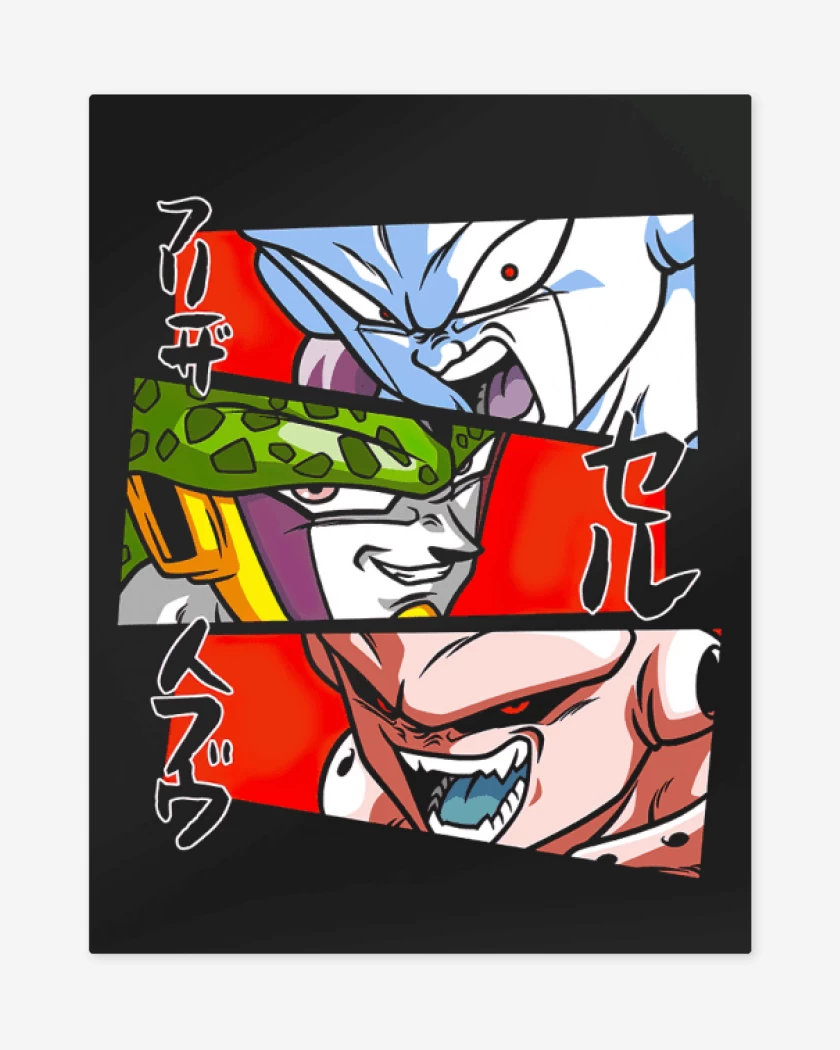 Print metalico Negro de Dragon Ball Z Villanos