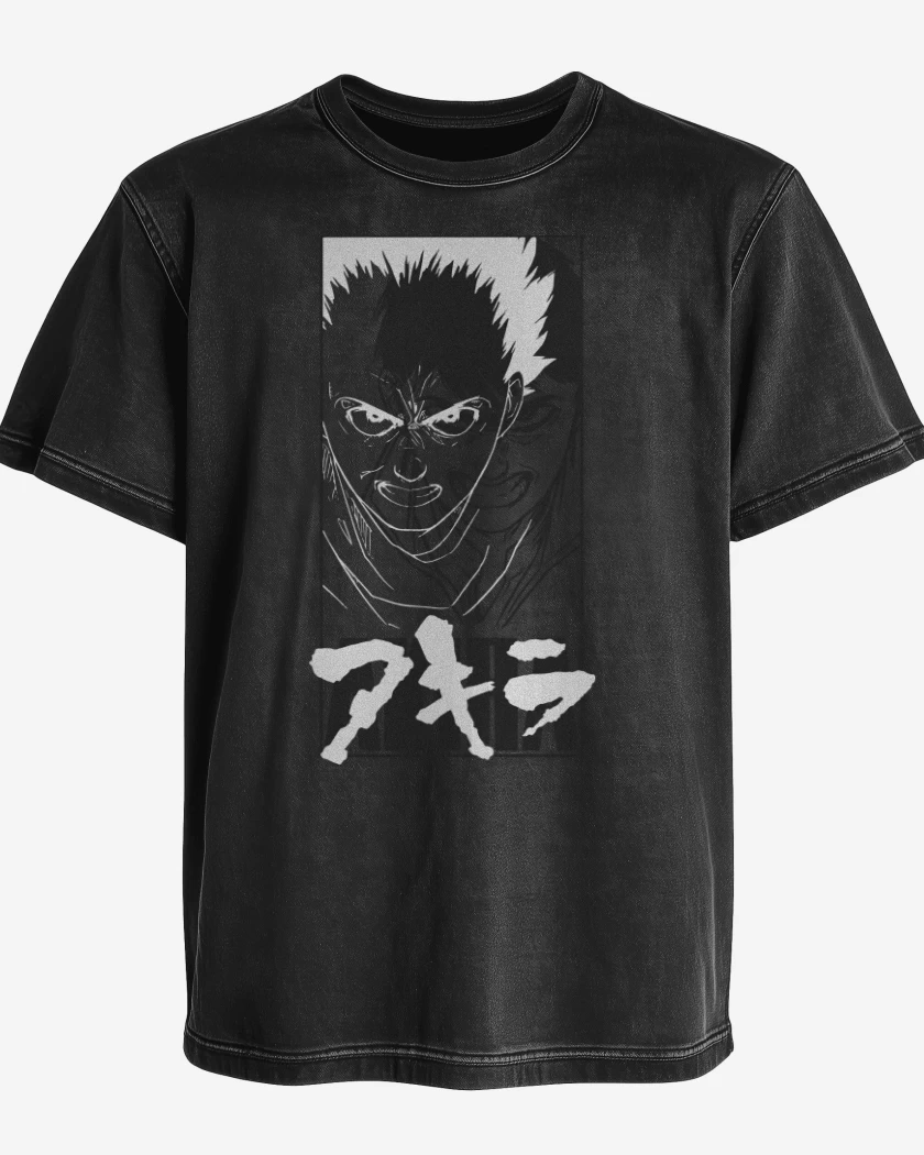 Polera desgastada Negro de Kaneda Tetsuo