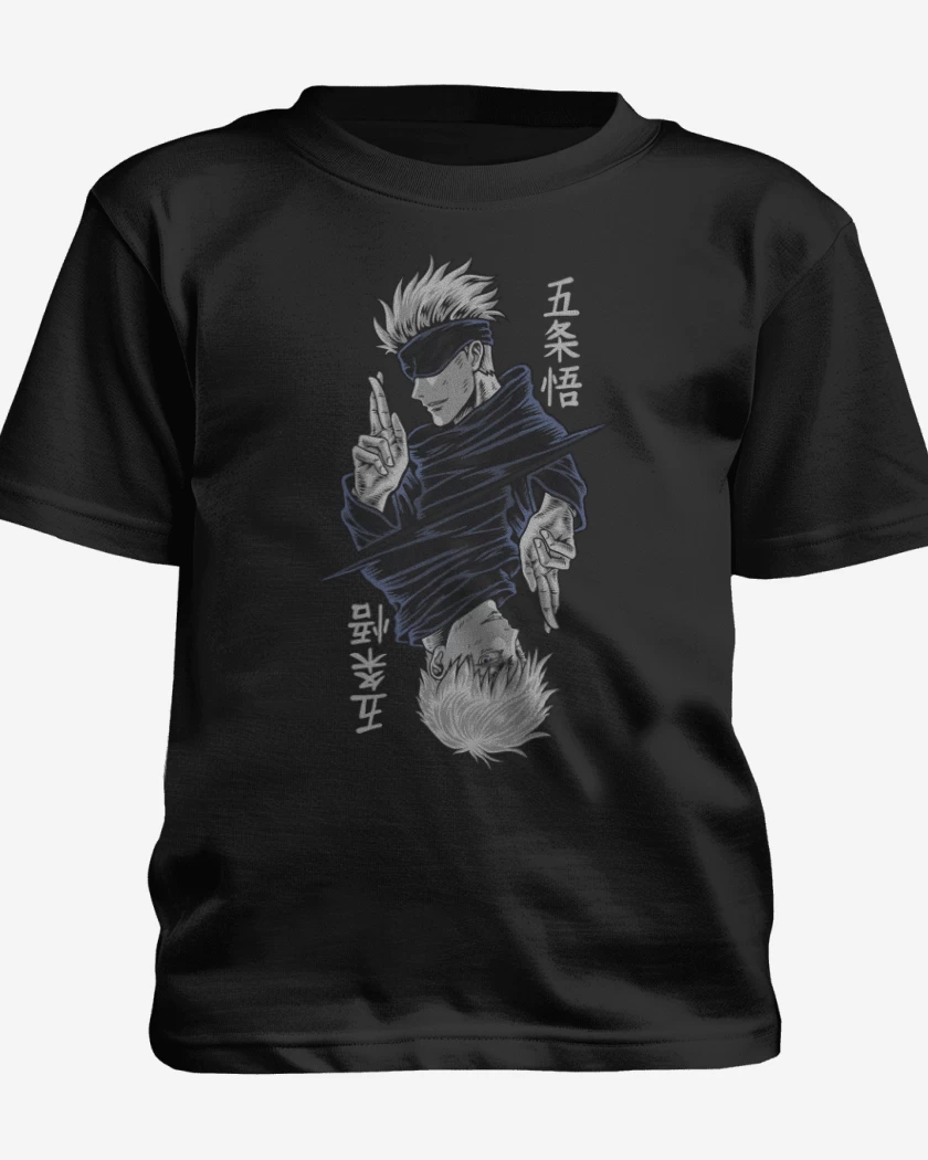 Polera de niño Negro de Satoru Gojo 