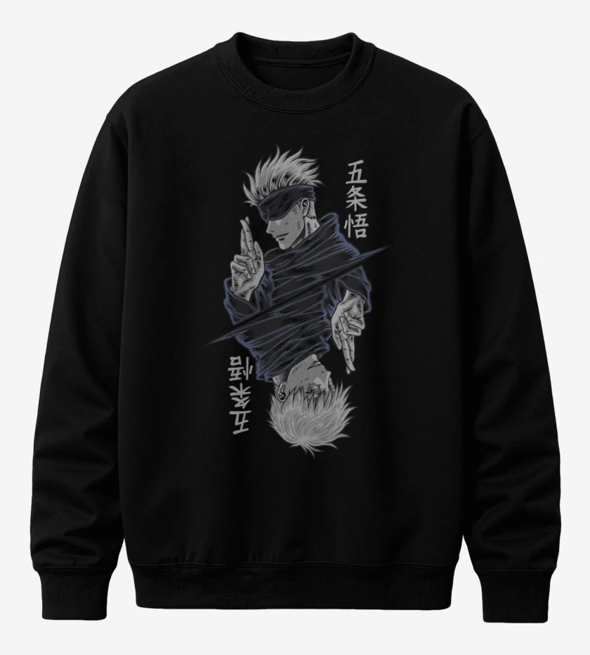 Poleron polo Negro de Satoru Gojo 