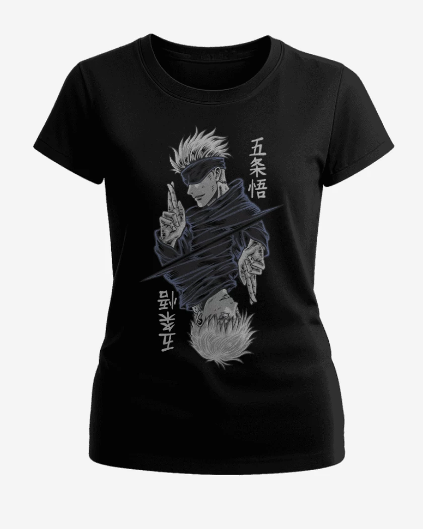 Polera de Mujer Negro de Satoru Gojo 