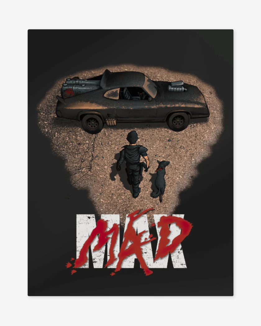 Print metalico Negro de Mad Max Akira