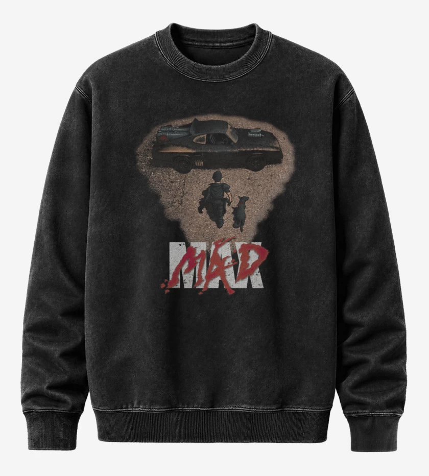 Poleron Polo Acid Wash Negro de Mad Max Akira