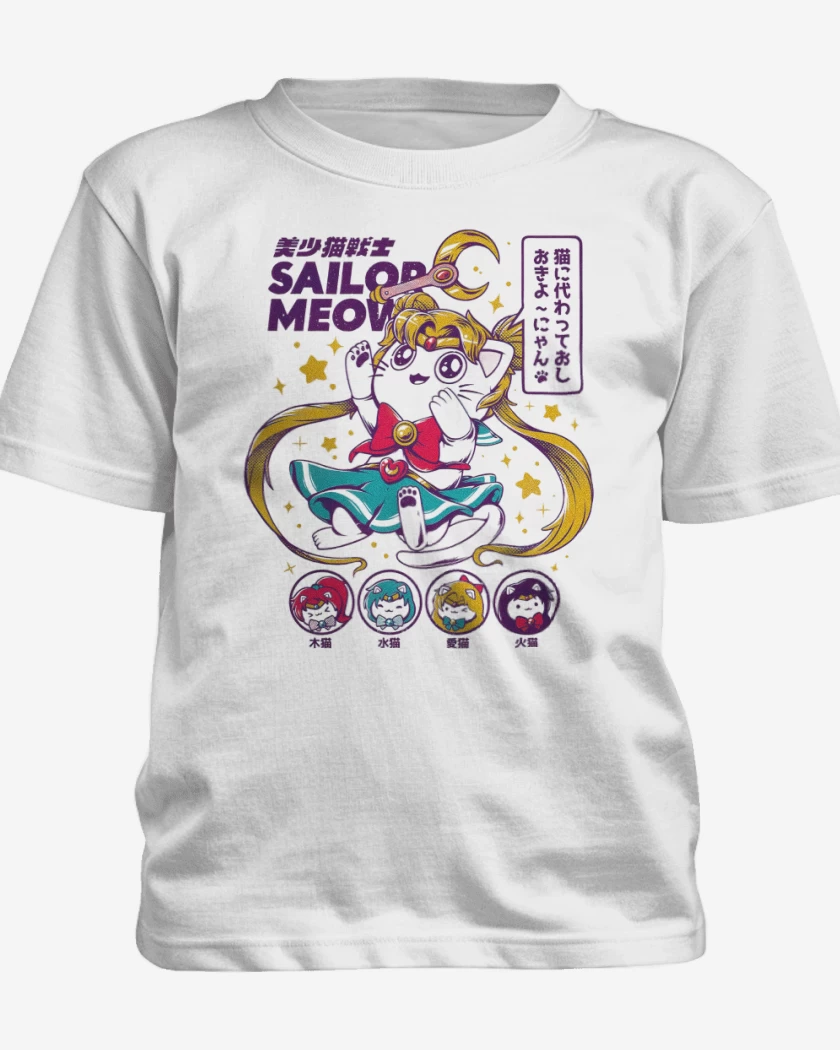 Polera de niño Blanco de Sailor Meow