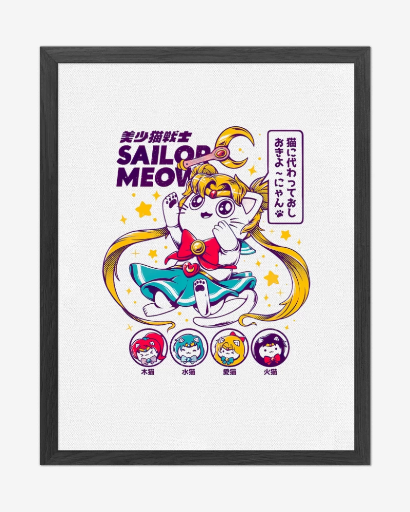 Cuadro decorativo Blanco de Sailor Meow