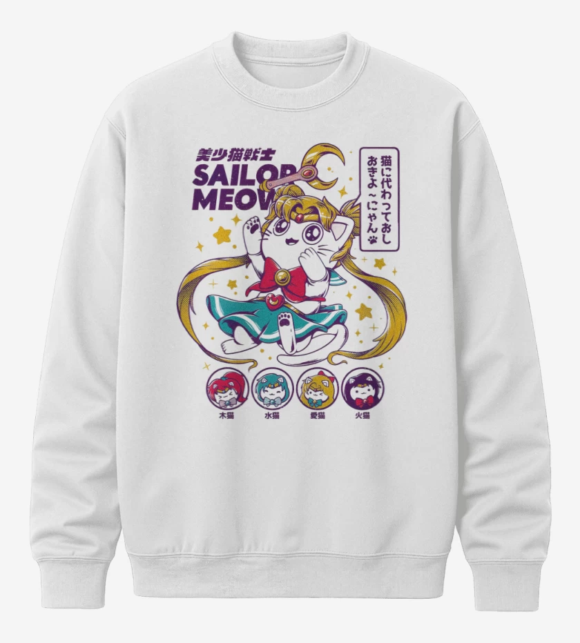 Poleron polo Blanco de Sailor Meow