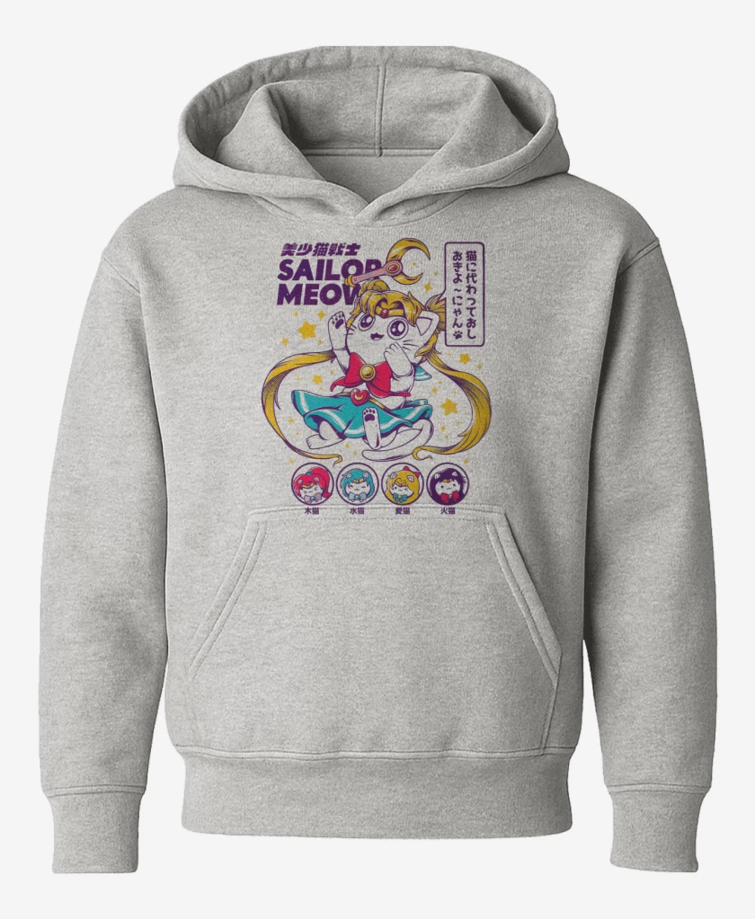 Poleron de niño Gris Melange de Sailor Meow
