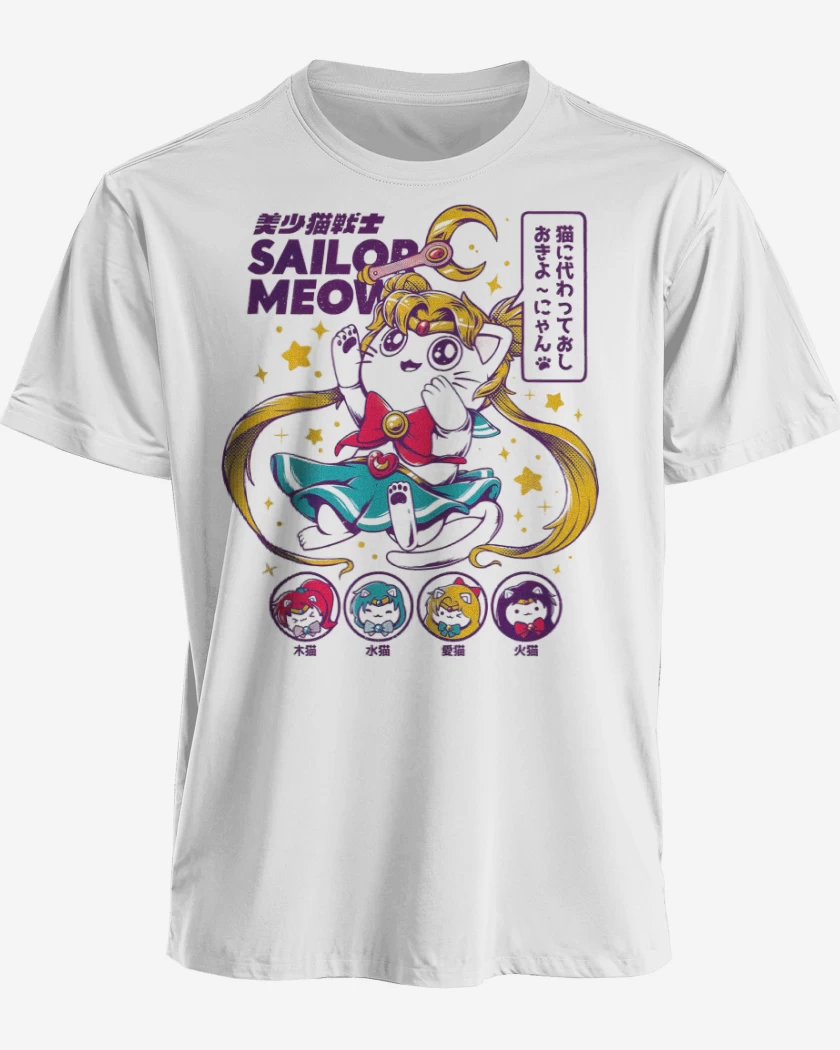 Polera premium Blanco de Sailor Meow