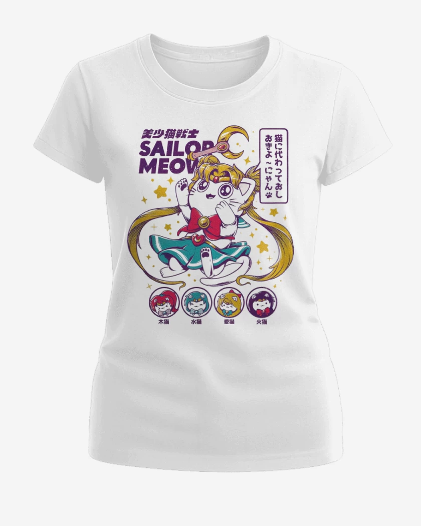 Polera de Mujer Blanco de Sailor Meow