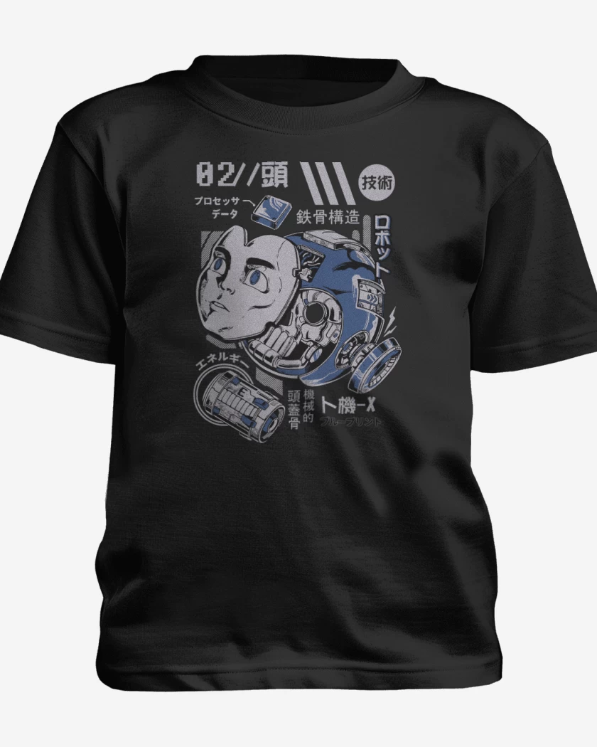 Polera de niño Negro de Megaman Desarmado