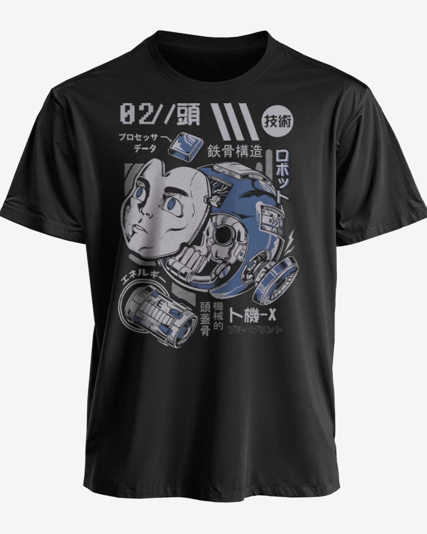 Polera premium Negro de Megaman Desarmado